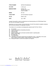 Ritron SST-444 Instruction Manual