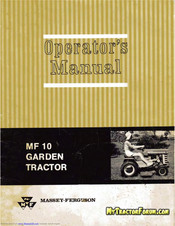 MASSEY FERGUSON MF 10 Operator's Manual