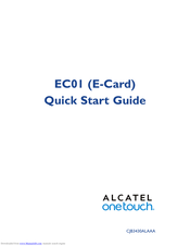 Alcatel OneTouch E-Card Quick Start Manual