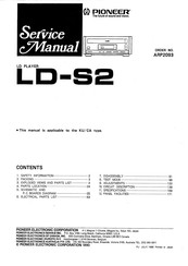 Pioneer LD-S2 Service Manual