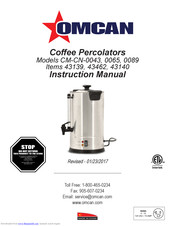 Omcan 43140 Instruction Manual