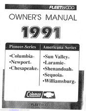 Fleetwood Americana Sun Valley 1991 Owner's Manual