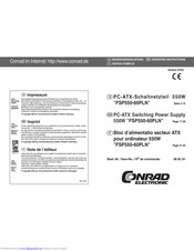 Conrad Electronic FSP550-60PLN Operating Instructions Manual