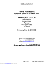 RotorSport MT-03 Pilot's Handbook Manual
