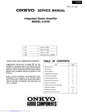 Onkyo A-8150 Service Manual