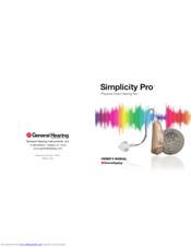 General Hearing Simplicity Pro Owner's Manual