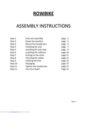 Rowbike Crew 2.0 Assembly Instructions Manual