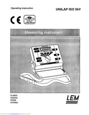 LEM UNILAP ISO 5kV Operating	 Instruction