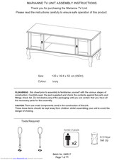 GFW MARIANNE TV UNIT Assembly Instructions Manual