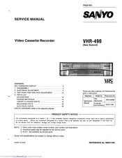 Sanyo VHR-490 Service Manual