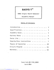 Technical Micro Systems Basys/1 Assembly Manual