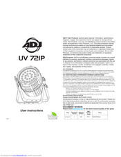 ADJ UV 72IP User Instructions