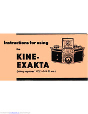 Ihagee KINE-EXAKTA Instructions For Use Manual