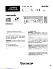 Pioneer cld-v850 Operating Instructions Manual