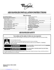 Whirlpool WAHM Installation Instructions Manual