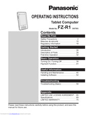 Panasonic FZ-R1 series Operating Instructions Manual