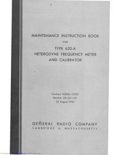 General Radio Company 620-A Maintenance Instruction Book