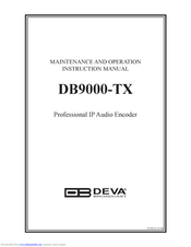 DEVA Broadcast DB9000-TX Maintenance And Operation Instruction Manual
