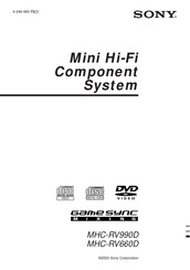 Sony MHC-RV990D Manual