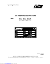 Blitz GKTZH series Operating Instructions Manual
