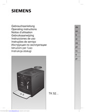 Siemens TK529NL Operating Instructions Manual