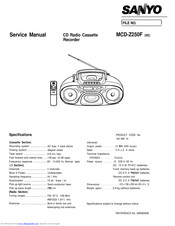 Sanyo MCD-Z250F Service Manual