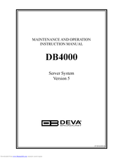 DEVA DB4000 Maintenance And Operation Instruction Manual