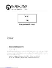 D.Electron CNC Z32 Florenz Series Programming Manual