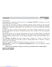 Bajaj Auto Avenger 150 Street Owner's Manual