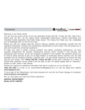 Bajaj Auto Pulsar 200 NS Owner's Manual