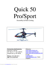 Hobbies & Helis Quick 50 Pro Assembly & Parts Listing