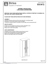 Birlea LYN3DCBLK Assembly Instructions Manual