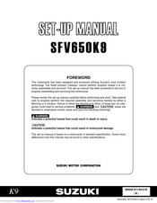 Suzuki SVF650K9 Setup Manual