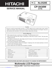 Hitachi CP-X430WC7X Service Manual