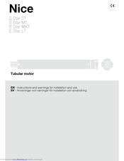 Nice E Star LT Instructions For Installation And Use Manual