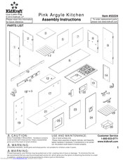 KidKraft Pink Argyle Kitchen Assembly Instructions Manual