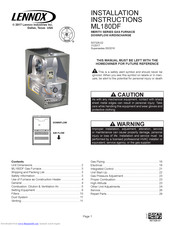 Lennox ML180DF110P60C Installation Instructions Manual