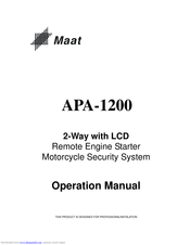 Maat APA-1200 Operation Manual