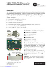 Tait TM9000 Installation Instructions Manual