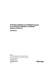 Tektronix WVR830UP Instructions Manual