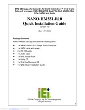 IEI Technology NANO-HM551-R10 Quick Installation Manual