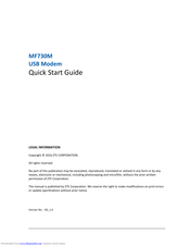 Zte MF730M Quick Start Manual