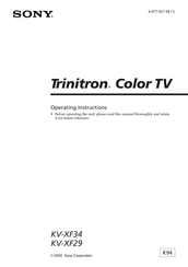 Sony Trinitron KV-XF34 Operating Instructions Manual