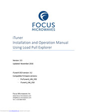 Focus Microwaves ituner Installation And Operation Manual