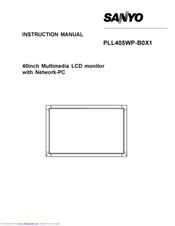 Sanyo PLL405WP-B0X1 Instruction Manual