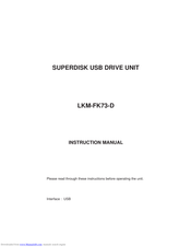 Panasonic SUPERDISK LKM-FK73-D Instruction Manual