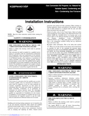 Carrier KGBPN4401VSP Installation Instructions Manual