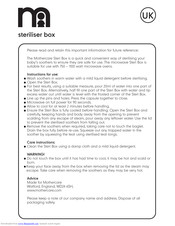 mothercare Steri Box Instructions For Use Manual