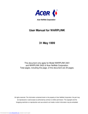 Acer NeWeb Warplink 2402 User Manual