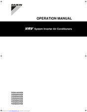 Daikin FXDQ63A3VEB Operation Manual